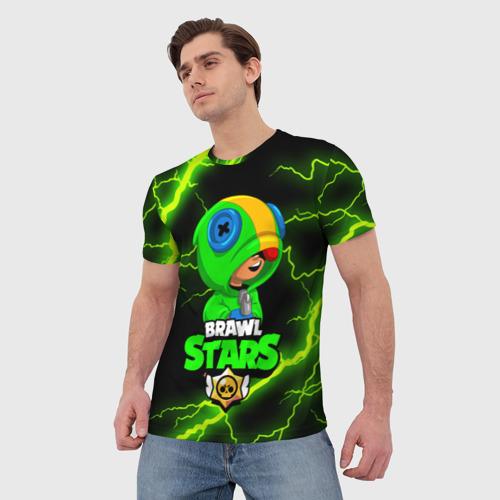Мужская футболка 3D Brawl Stars Leon Леон, цвет 3D печать - фото 3