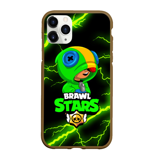 Чехол для iPhone 11 Pro матовый Brawl Stars Leon Леон, цвет коричневый