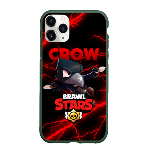 Чехол для iPhone 11 Pro матовый с принтом BRAWL STARS CROW | БРАВЛ СТАРС ЛЕОН, вид спереди #2