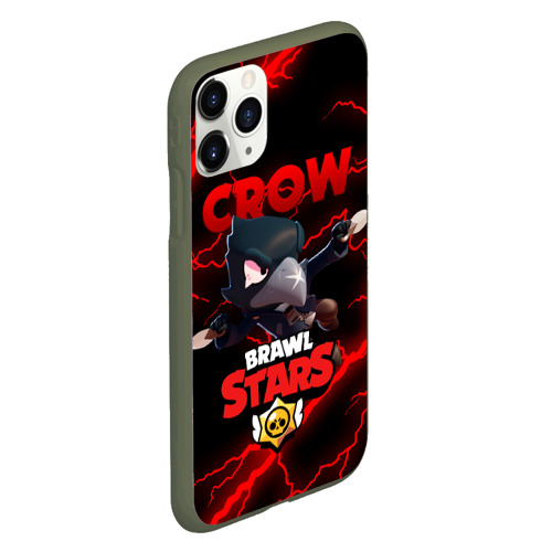 Чехол для iPhone 11 Pro матовый с принтом BRAWL STARS CROW | БРАВЛ СТАРС ЛЕОН, вид сбоку #3