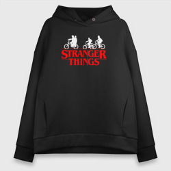 Женское худи Oversize хлопок Stranger things Очень странные дела