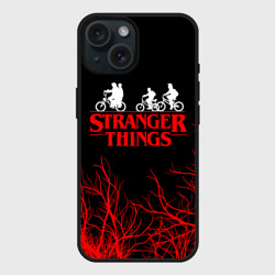 Чехол силиконовый для Apple iPhone 15 матовый Stranger things Очень странные дела