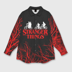 Женская рубашка oversize 3D Stranger things Очень странные дела