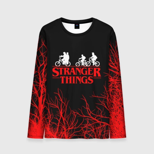 Мужской лонгслив 3D с принтом Stranger things Очень странные дела, вид спереди #2