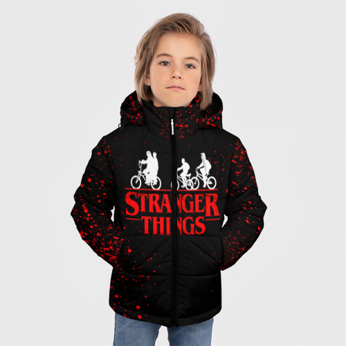 Зимняя куртка для мальчиков 3D с принтом Stranger things, фото на моделе #1