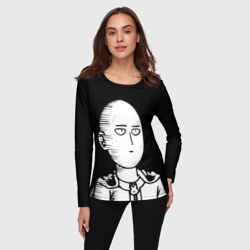 Женский лонгслив 3D Сайтама на черном фоне - фото 2