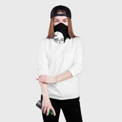 Бандана-труба 3D Ванпанчмен: Сайтама на фоне иероглифов - фото 2