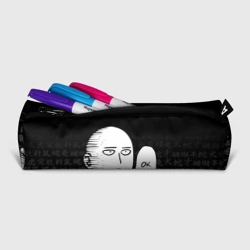 Пенал школьный 3D Ванпанчмен: Сайтама на фоне иероглифов - фото 2