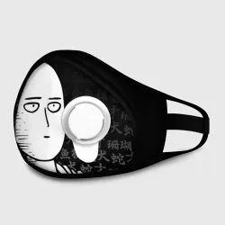 Маска из неопрена Ванпанчмен: Сайтама на фоне иероглифов