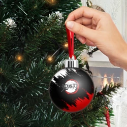 Ёлочный шар Иероглифы на абстрактном фоне - фото 2