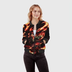 Женский бомбер 3D Клинок рассекающий демонов demon Slayer Kimetsu no Yaiba - фото 2