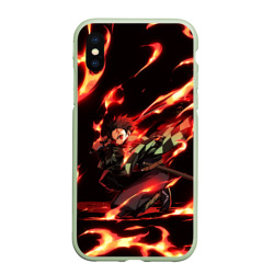 Чехол для iPhone XS Max матовый Клинок рассекающий демонов demon Slayer Kimetsu no Yaiba