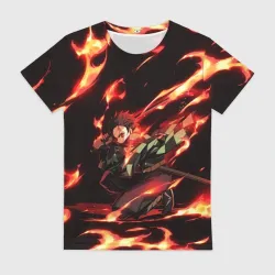 Женская футболка 3D Клинок рассекающий демонов demon Slayer Kimetsu no Yaiba