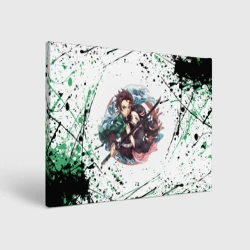 Холст прямоугольный Брызги красок Demon Slayer
