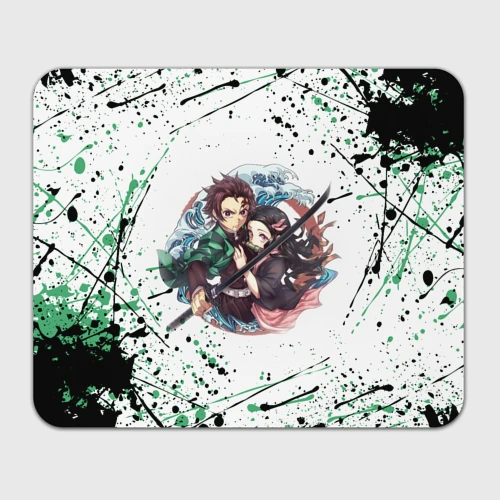 Прямоугольный коврик для мышки Брызги красок Demon Slayer