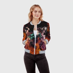 Женский бомбер 3D Kimetsu no Yaiba в огне - фото 2