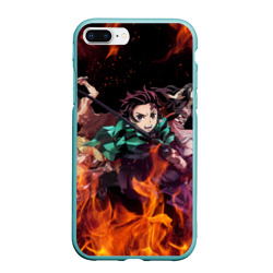 Чехол для iPhone 7Plus/8 Plus матовый Kimetsu no Yaiba в огне