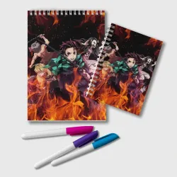 Блокнот Kimetsu no Yaiba в огне
