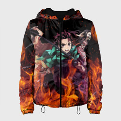 Женская куртка 3D Kimetsu no Yaiba в огне