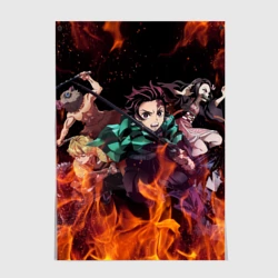 Постер Kimetsu no Yaiba в огне