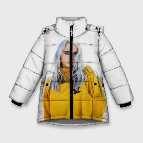 Зимняя куртка для девочек 3D Billie Eilish, цвет светло-серый