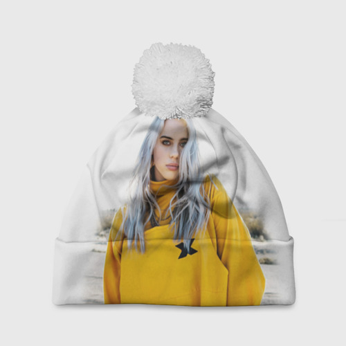 Шапка 3D c помпоном Billie Eilish, цвет 3D печать