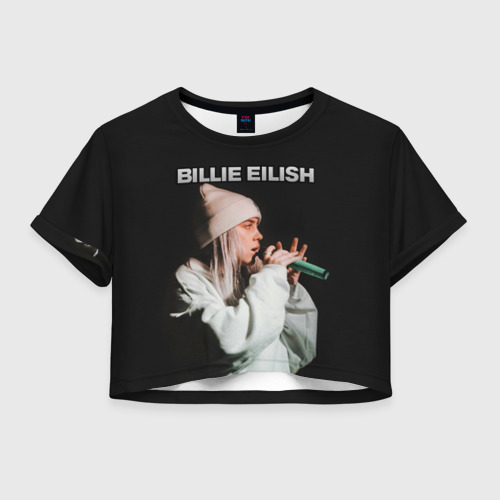 Женская футболка Crop-top 3D BILLIE EILISH, цвет 3D печать