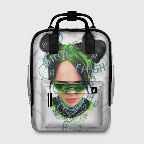 Женский рюкзак 3D с принтом BILLIE EILISH, вид спереди #2
