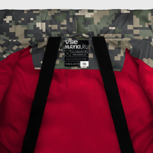 Зимняя куртка для девочек 3D Пиксельный камуфляж, цвет красный - фото 7