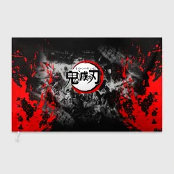 Флаг 3D Japanese hierogliphes Demon Slayer
