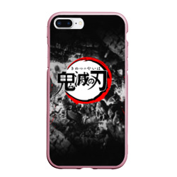 Чехол для iPhone 7Plus/8 Plus матовый Japanese hierogliphes Demon Slayer