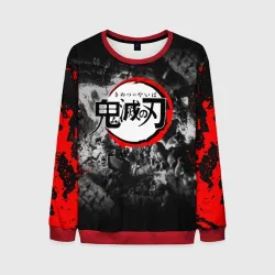 Мужской свитшот 3D Japanese hierogliphes Demon Slayer