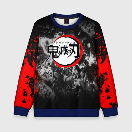 Детский свитшот 3D Japanese hierogliphes Demon Slayer