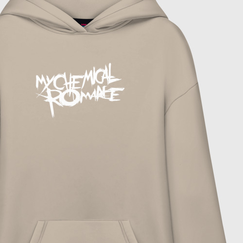 Худи SuperOversize хлопок My Chemical Romance spider на спине, цвет миндальный - фото 3