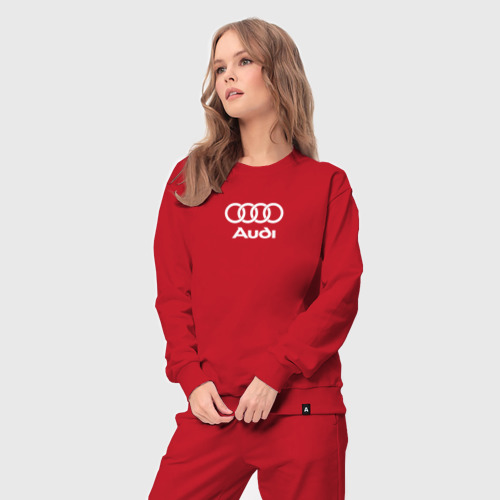 Женский костюм хлопок с принтом Audi Ауди, вид сбоку #3