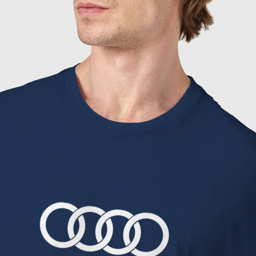 Мужская футболка хлопок Audi Ауди, цвет темно-синий - фото 6