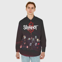 Мужская рубашка oversize 3D Slipknot - фото 2