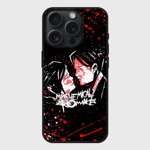 Чехол силиконовый для Apple iPhone 15 Pro Мax матовый с принтом My Chemical Romance Чехол силиконовый для Apple iPhone 15 Pro Мax матовый My Chemical Romance