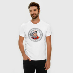 Мужская футболка хлопок Slim Гагарин № 1 - фото 2