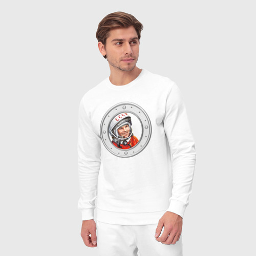Мужской костюм хлопок Гагарин № 1, цвет белый - фото 5