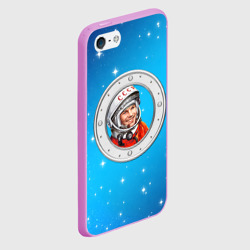 Чехол для iPhone 5/5S матовый Улыбка Юрия Гагарина голубое небо - фото 2