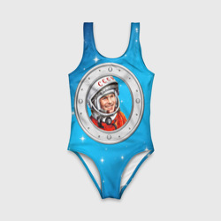 Детский купальник 3D Улыбка Юрия Гагарина голубое небо - фото 2