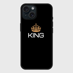 Чехол силиконовый для Apple iPhone 15 матовый Король