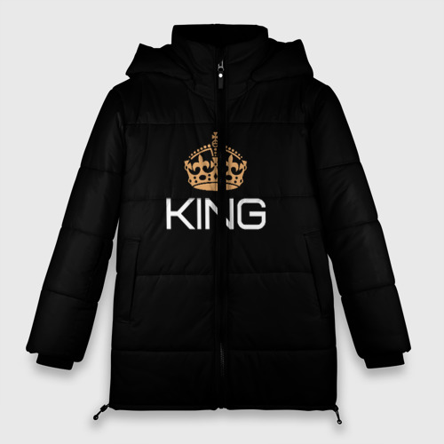 Женская зимняя куртка Oversize Король, цвет светло-серый