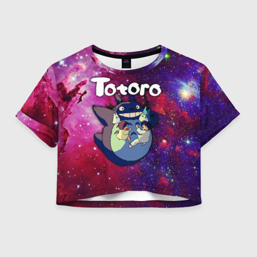 Женская футболка Crop-top 3D Totoro, цвет 3D печать