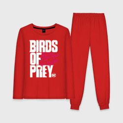 Женская пижама с лонгсливом хлопок Birds of Prey logo