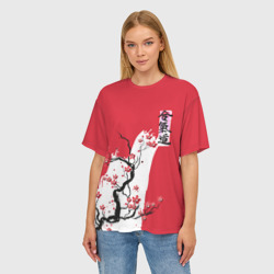 Женская футболка oversize 3D Сакура Айкидо - фото 2
