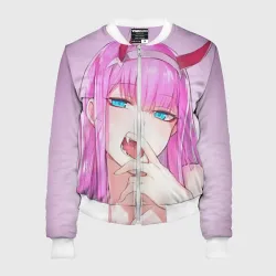 Женский бомбер 3D Ахегао Зеро ту