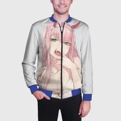 Мужской бомбер 3D Ahegao Zero Two - фото 2