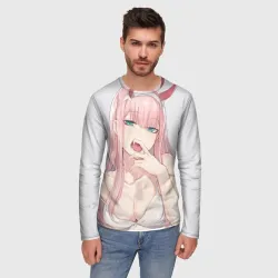 Мужской лонгслив 3D Ahegao Zero Two - фото 3